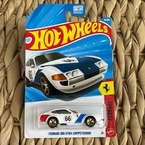 Ferrari 365 GTB4 Competizone White Race Car 66 Hot Wheels Hotwheels Racing 2026